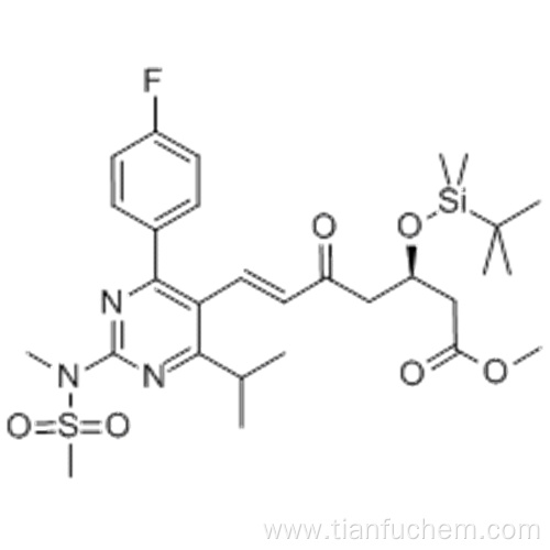 6-Heptenoic acid, 3-[[(1,1-dimethylethyl)dimethylsilyl]oxy]-7-[4-(4-fluorophenyl)-6-(1-methylethyl)-2-[methyl(methylsulfonyl)amino]-5-pyrimidinyl]-5-oxo-, methyl ester,( 57191807,3R,6E)-  CAS 147118-38-5